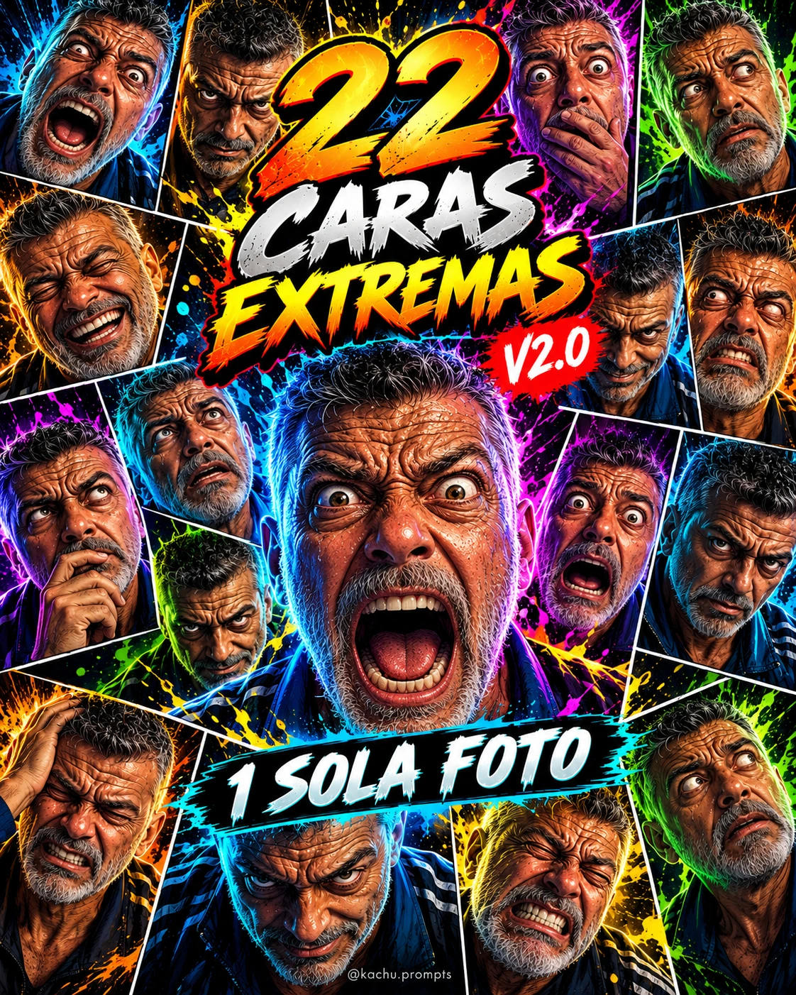 22 transformaciones, 1 sola foto — ¿Quieres los prompts?