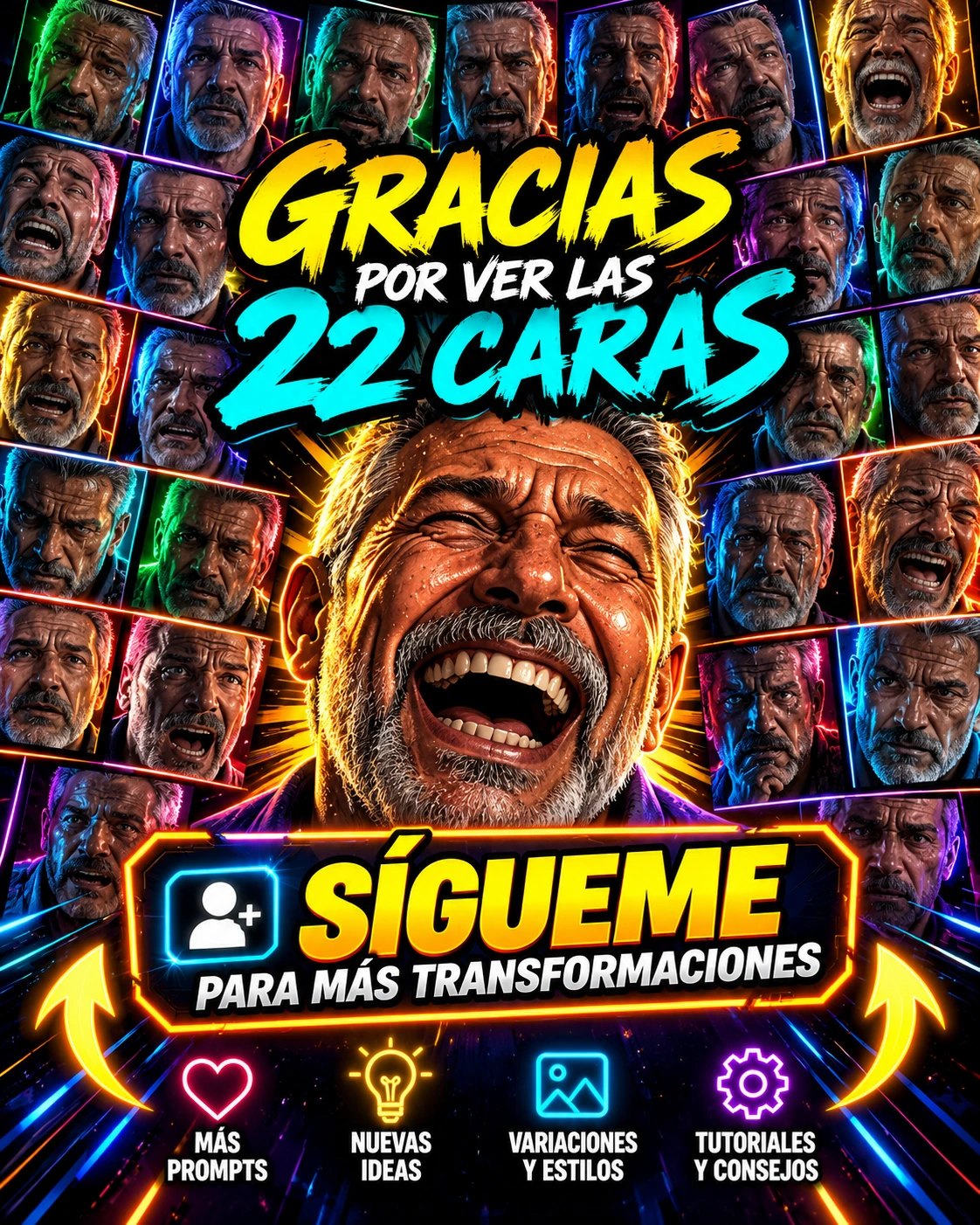 ¿Quieres los 22 prompts? Comenta 22CARAS y te los envío por privado